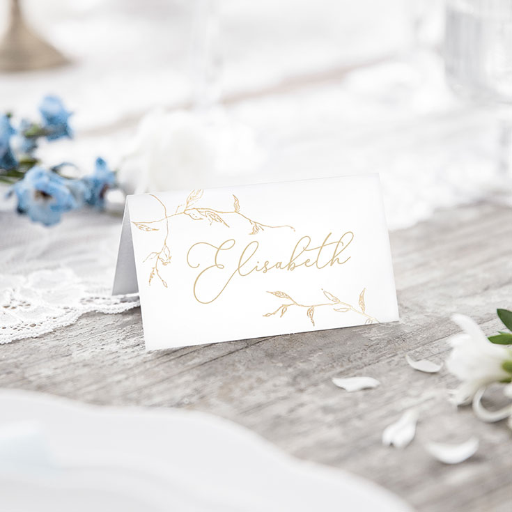10 Gold Branches Place Cards