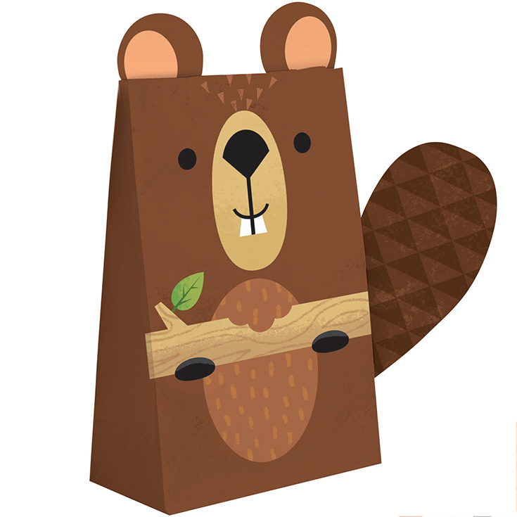 8 Woodland Animal Party Bags