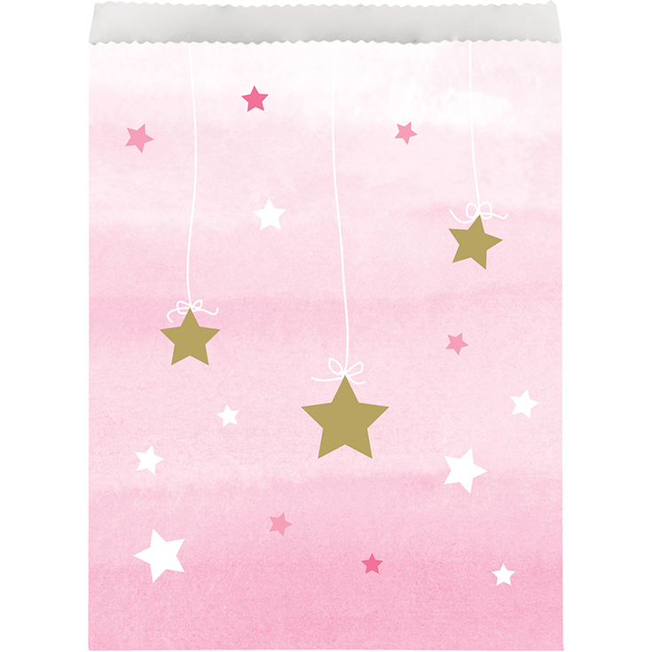 10 One Little Star - Pink Treat Bags