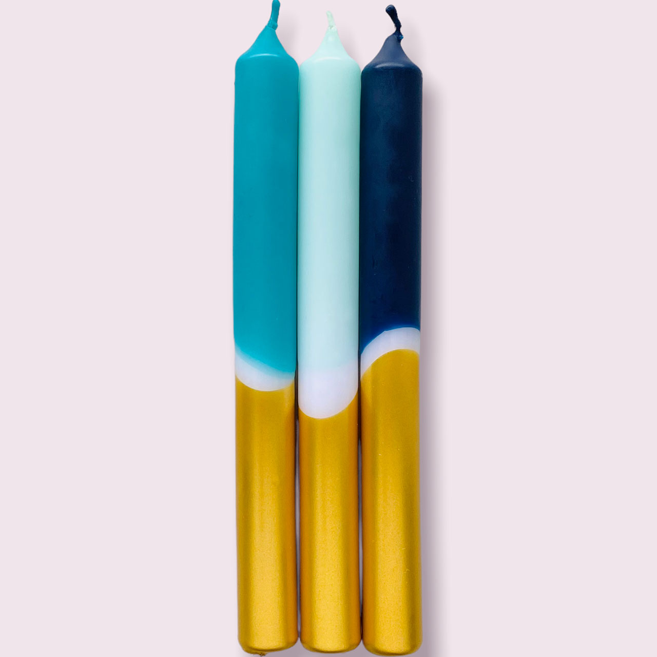 Dekorative Kerzen - Dip Dye Frosty Blue