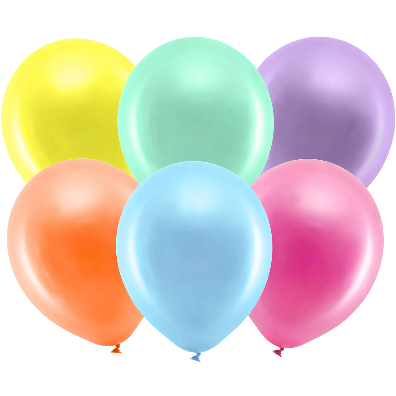 10 Ballons Regenbogen Metallic