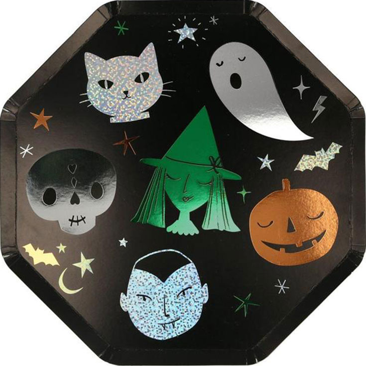 8 eckige Teller Halloween Icons