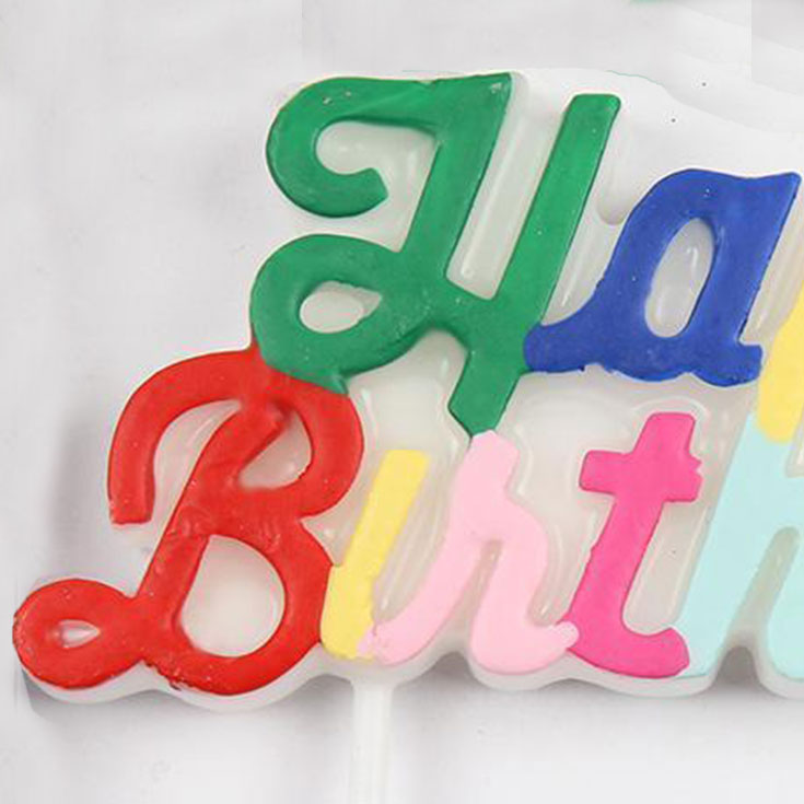 Multi-Coloured Happy Birthday Candle