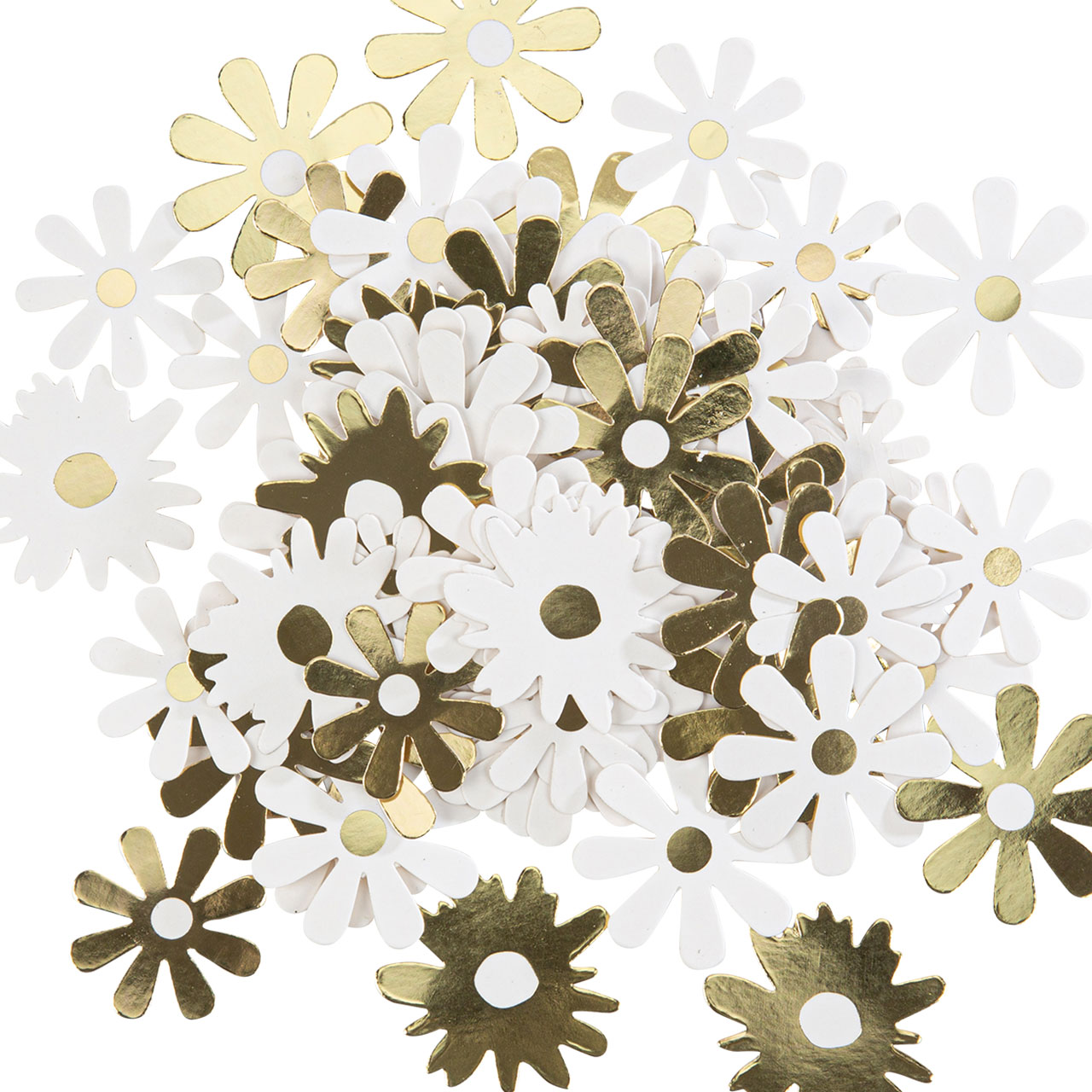 Konfetti - Gänseblümchen Weiß & Gold