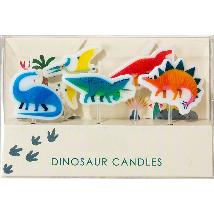 5 Party Dino Candles