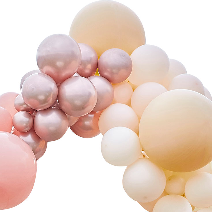 Luxe Balloon Garland - Peach, Nude & Rose Gold