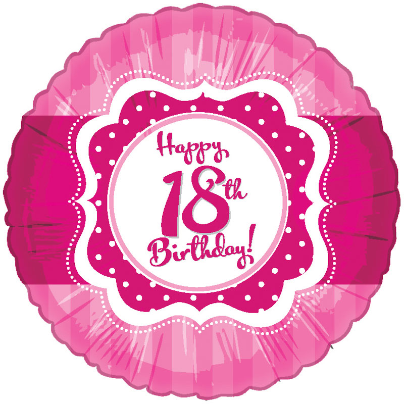 Folienballon Happy 18th Birthday!