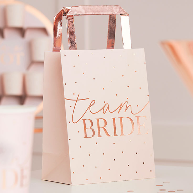 5 Blush Team Bride Party Bags
