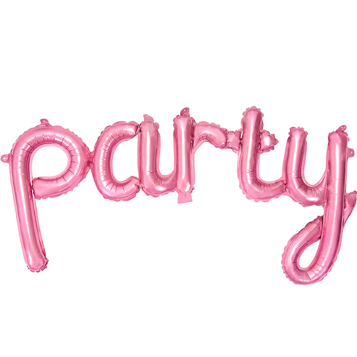 Pink "Party" Foil Balloon
