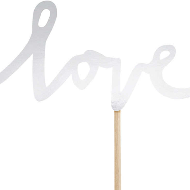 Cupcake Toppers - Love, Sweet, Yum (Silver)