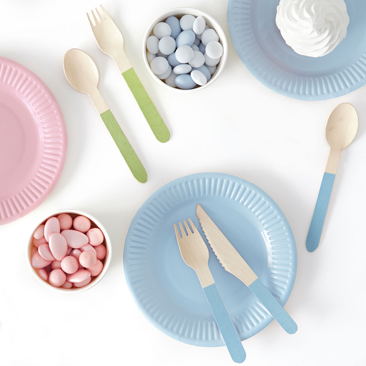 Pastel Mix Assorted Wooden Cutlery
