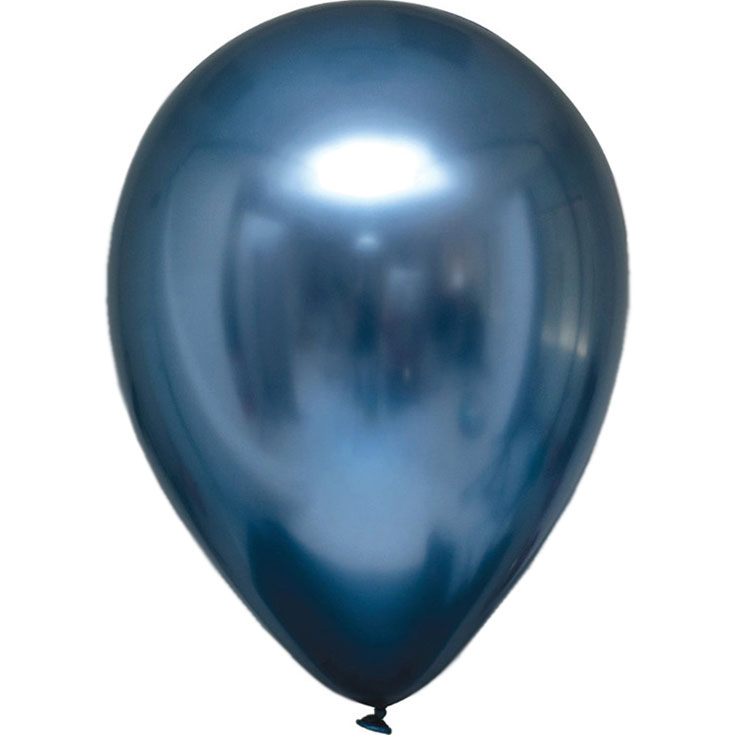 6 Satin Ballons Azurblau