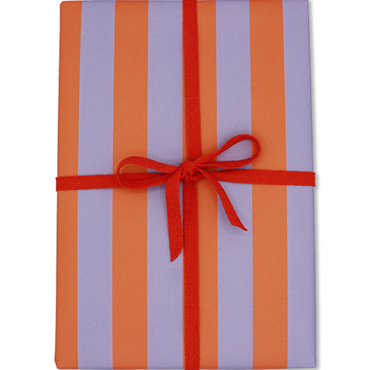 Geschenkpapier - Flieder und Orange Streifen