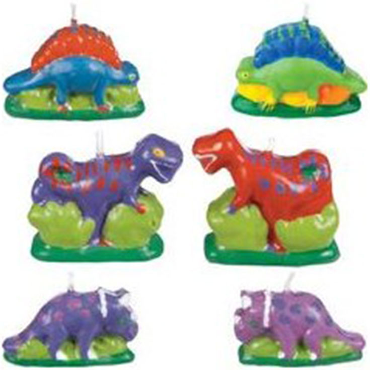 6 Dino Candles