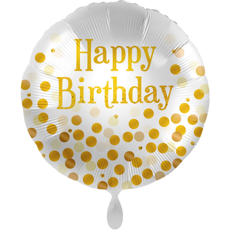 Goldener Happy Birthday Folienballon