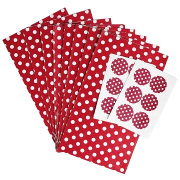 8 Red Retro Spot Paper Party Bags