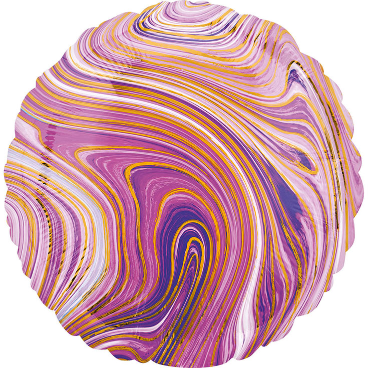 Foil Balloon - Purple Marble Orbz Ball