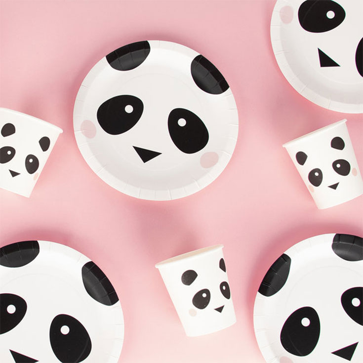 8 kleine Teller Panda