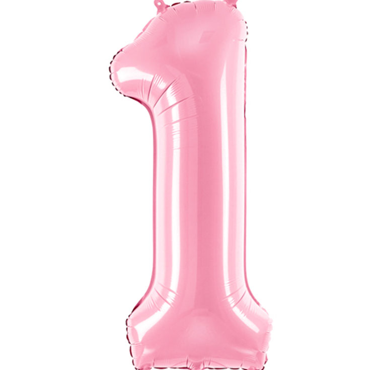 Pastel Pink "1" Foil Balloon 