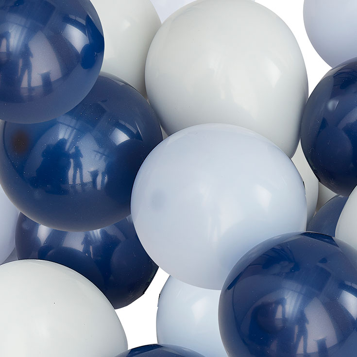 40 Navy, Blue & Grey Mini Balloons