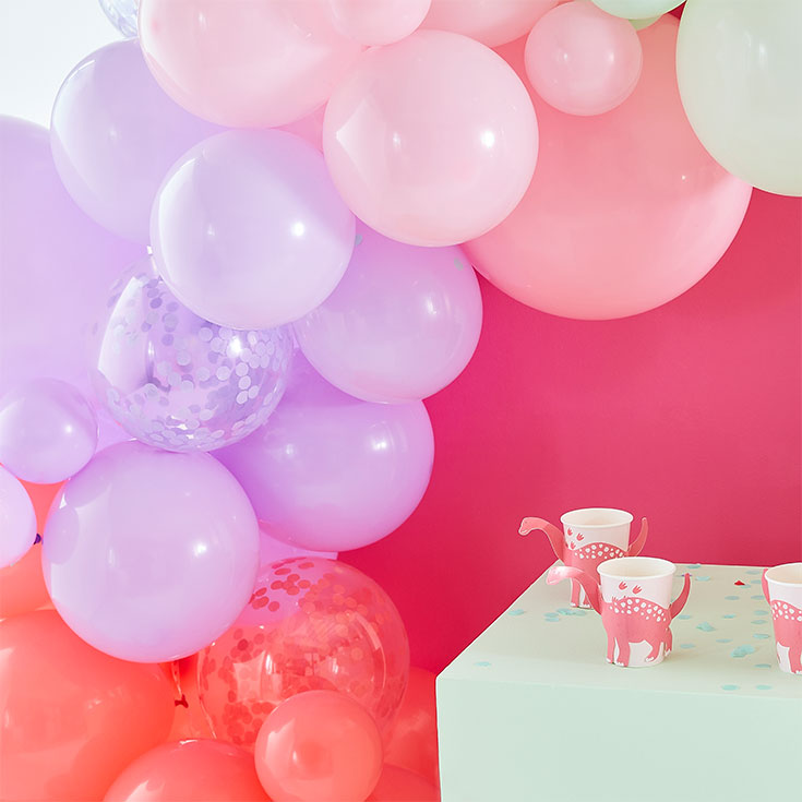 Pink, Lilac & Pastel Green Balloon Garland
