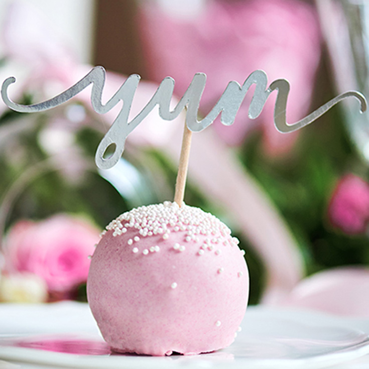 Cupcake Topper - Love, Sweet, Yum (Silber)