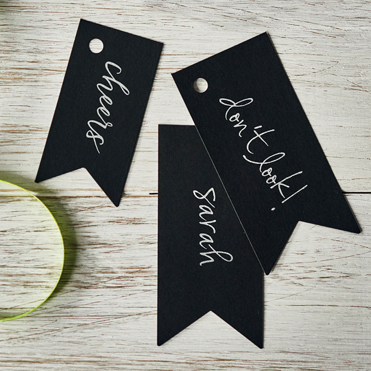 6 Black Gift Tags