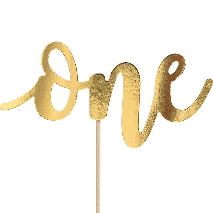 Gold "One" Cake Topper