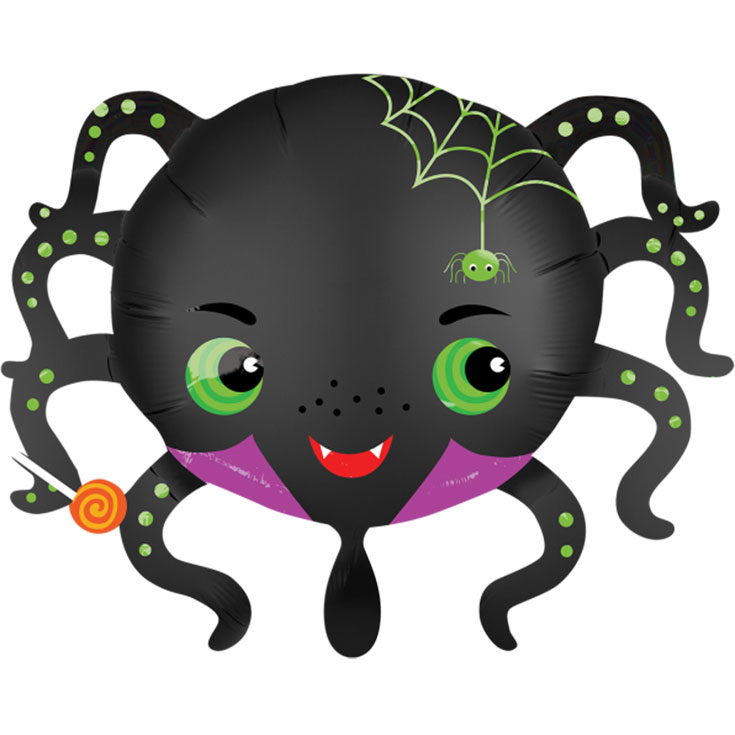 Satin Folienballon Halloween Spinne