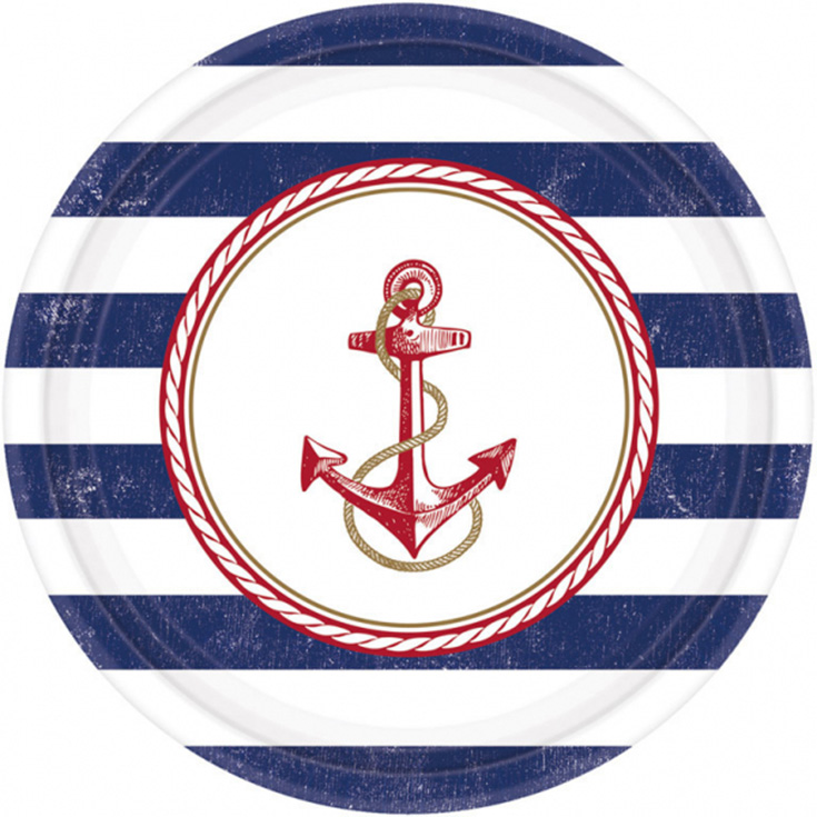 8 Large Anchors Aweigh Plates