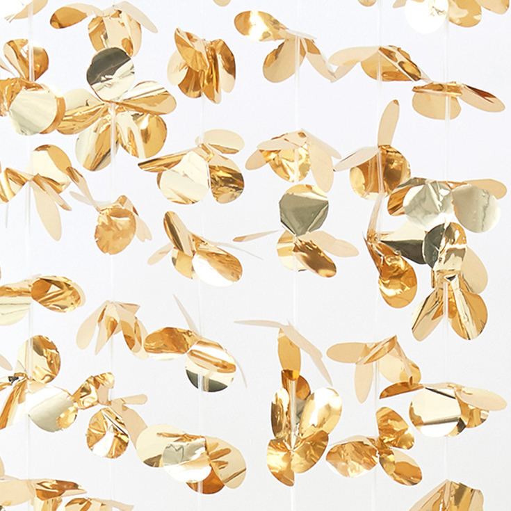 Gold Floral Backdrop Curtain