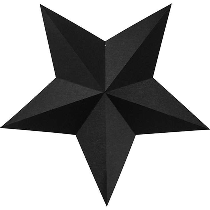 6 schwarze 3D Sternendekos