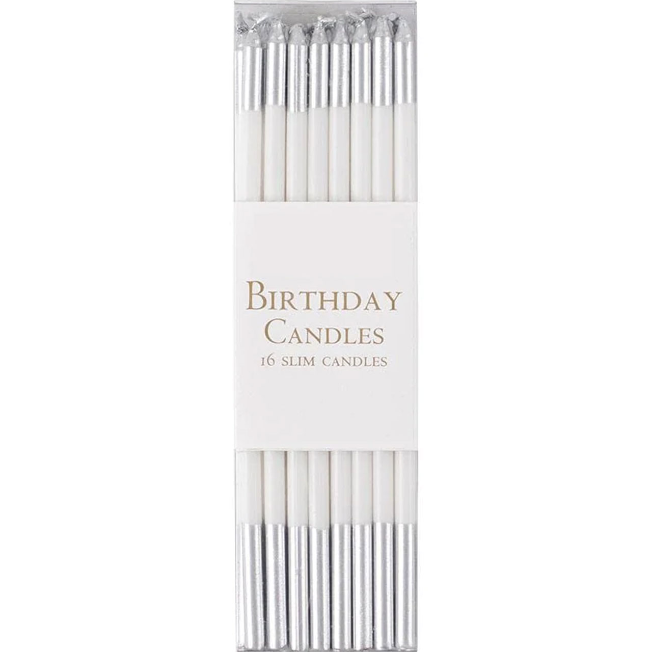 Cake Candles - White & Silver