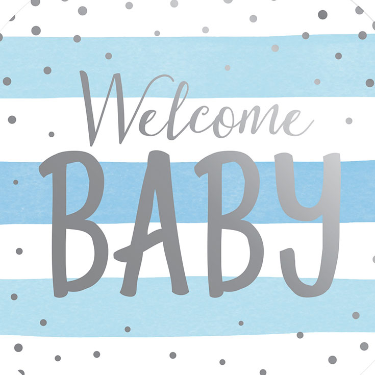 Blue Welcome Baby Table Centerpiece