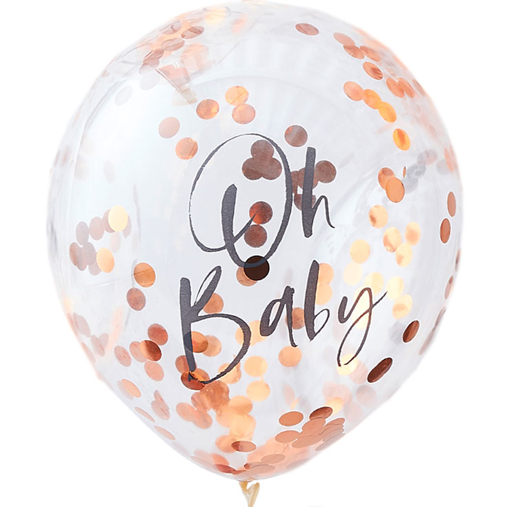 5 Oh Baby! Konfetti Ballons Roségold 