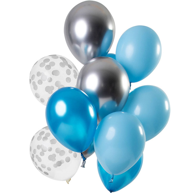 Latexballons - Blau & Silber