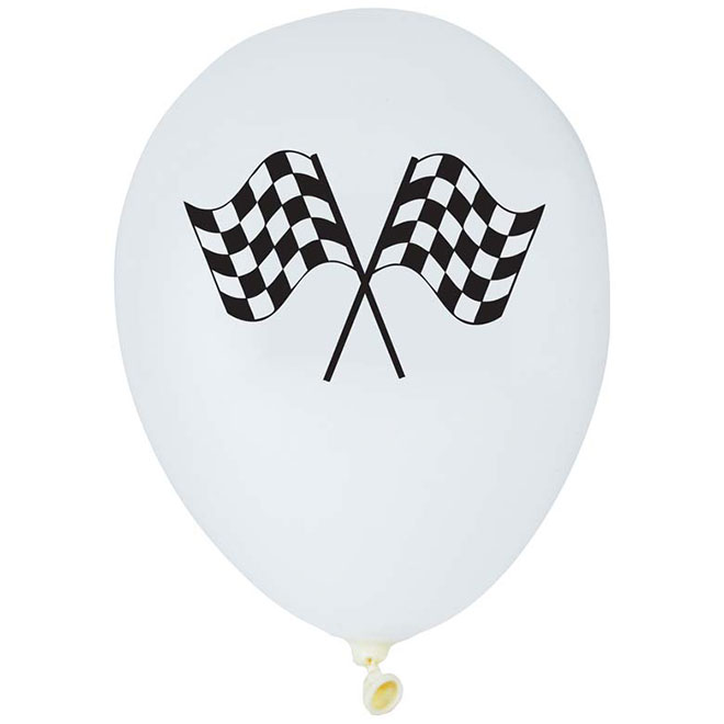 6 Chequered Flag Balloons