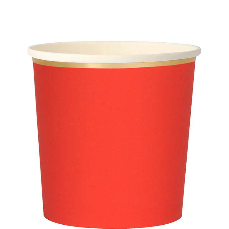 8 Bright Red Tumbler Cups