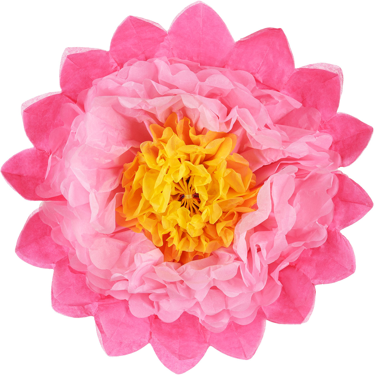 Pompoms - Blumen in Orange, Pink & Gelb