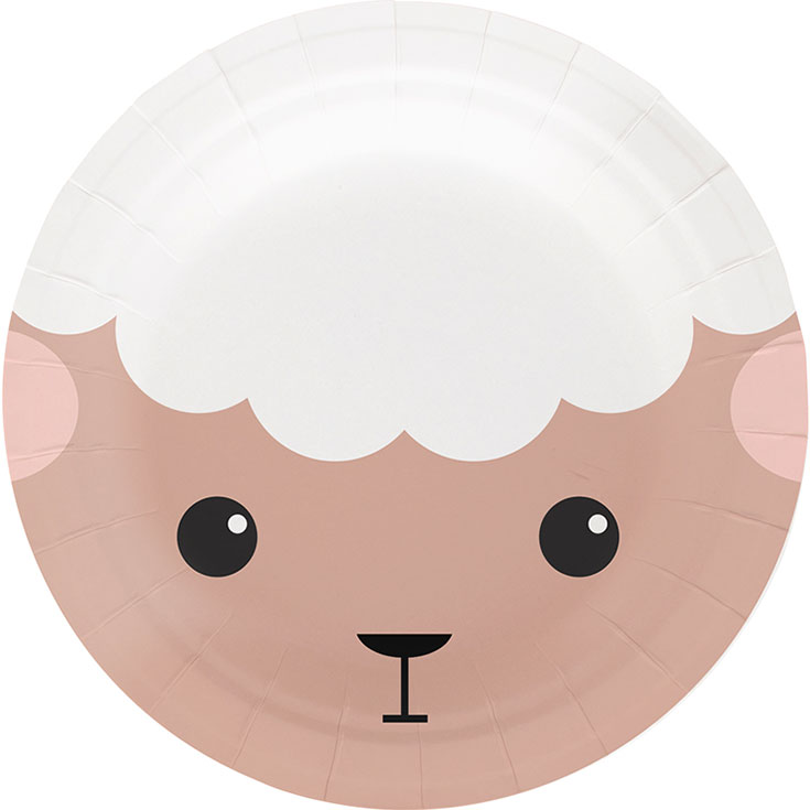 8 Mini Farm Animal Plates