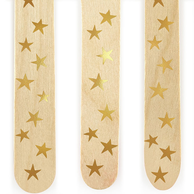 Assorted Gold Star Wooden Cutlery Set (18pc)