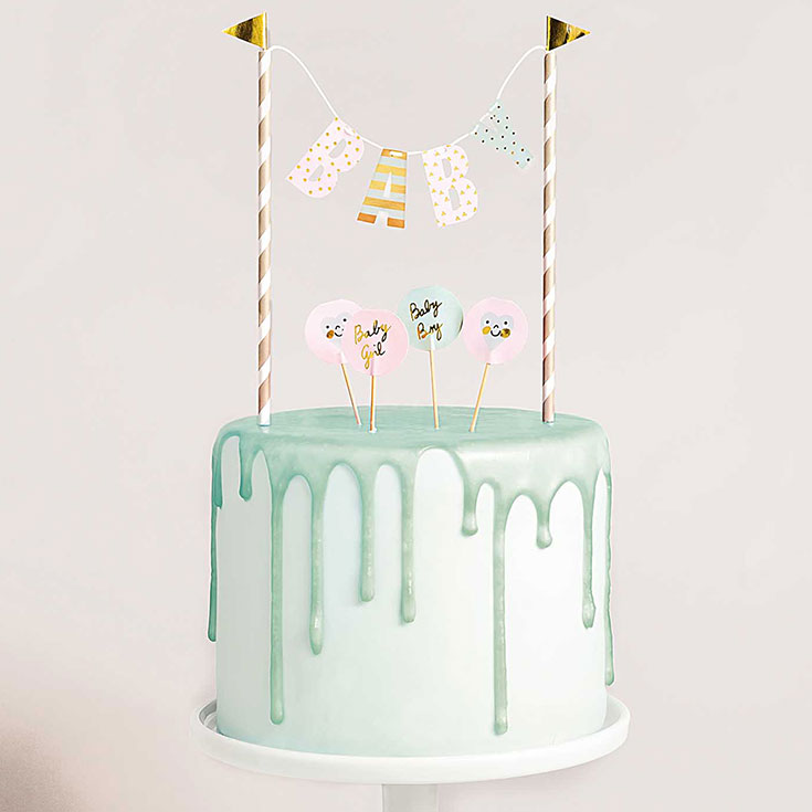 Pastel DIY Baby Shower Cake Topper