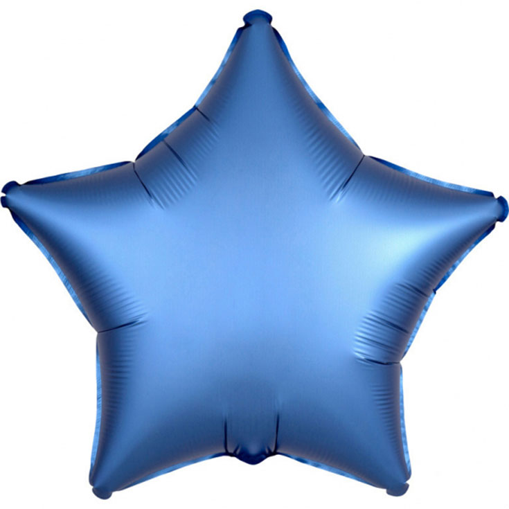 Folienballon Stern Satin Azurblau