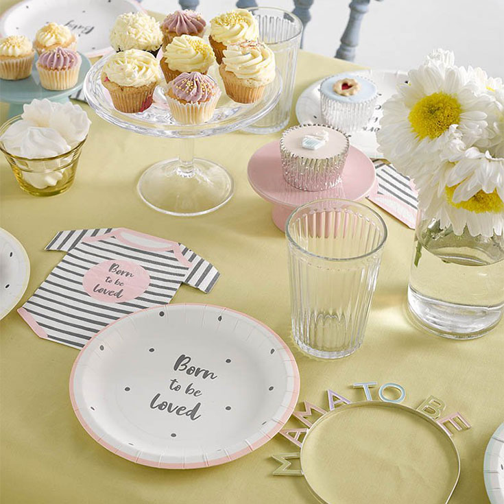 12 Pink Born To Be Loved Plates