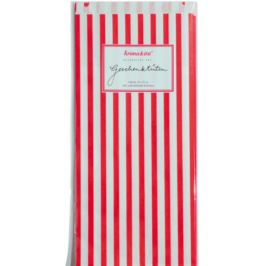 6 Red & White Stripe Party Bags
