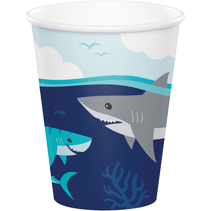 8 Shark Party Cups