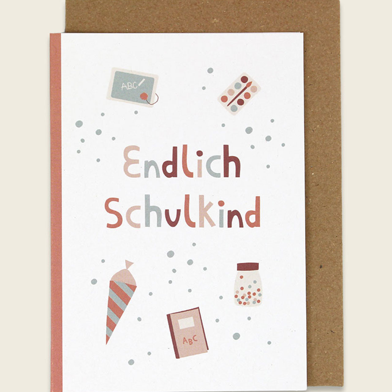 Greetings Card - Schulkind - Pink