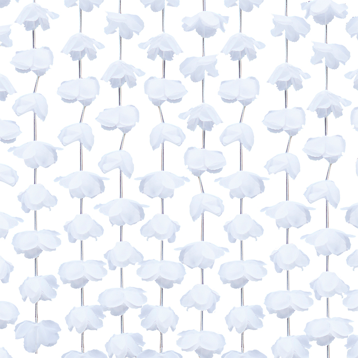 White Floral Backdrop Curtain