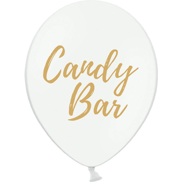 5 weiße Ballons Candy Bar