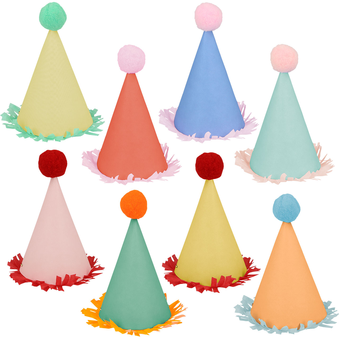 Party Hats - Rainbow Colours